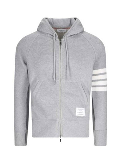 Engineered 4 Bar Diagonal Zip Up Hoodie Navy - THOM BROWNE - BALAAN 2