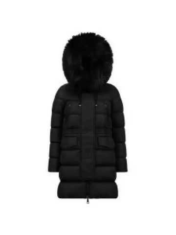 Afroti women s fur hood long padded jacket black 1C00047 C0059 999 1337566 - MONCLER - BALAAN 1