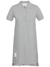Classic Cotton Pique Center Back Stripe A-Line Short Sleeve Polo Shirt Short Dress Grey - THOM BROWNE - BALAAN 1