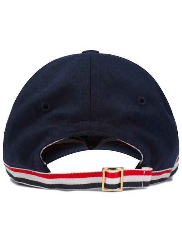 Bow Grosgrain Wool Flannel Ball Cap Navy - THOM BROWNE - BALAAN 3