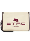 Embroidered Logo Clutch Bag Beige - ETRO - BALAAN 2