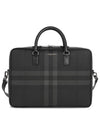 Check Print Leather Brief Case Charcoal - BURBERRY - BALAAN 2