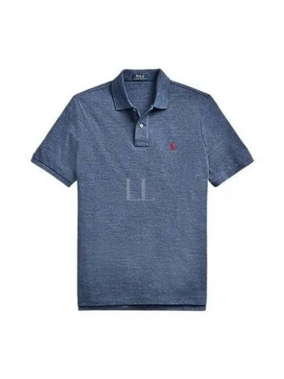 Iconic Mesh Slim Fit Polo Shirt Navy - POLO RALPH LAUREN - BALAAN 2