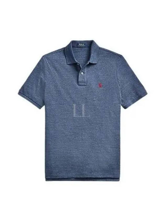 Iconic Mesh Slim Fit Polo Shirt Navy - POLO RALPH LAUREN - BALAAN 2