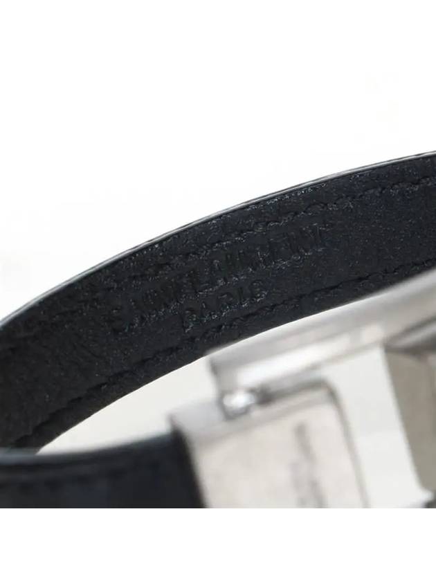 CARRE leather bracelet black - SAINT LAURENT - BALAAN.