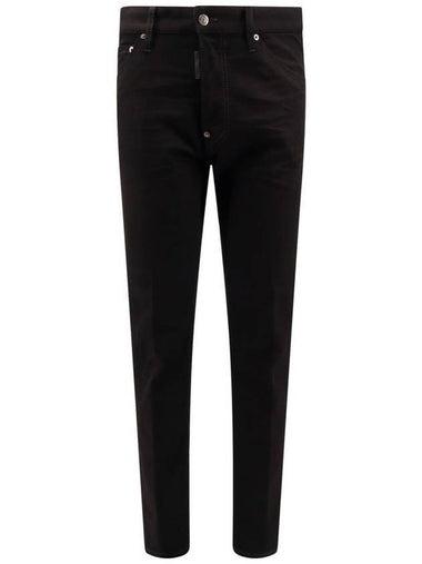 Cotton Back Logo Patch Jeans Black - DSQUARED2 - BALAAN 1