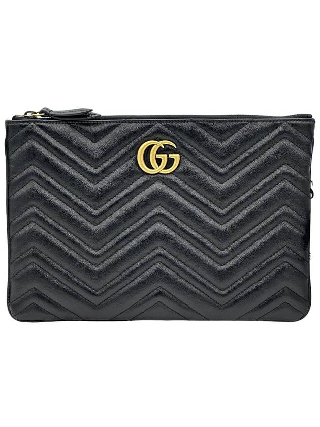 GG Marmont Leather Pouch Bag Black - GUCCI - BALAAN 2