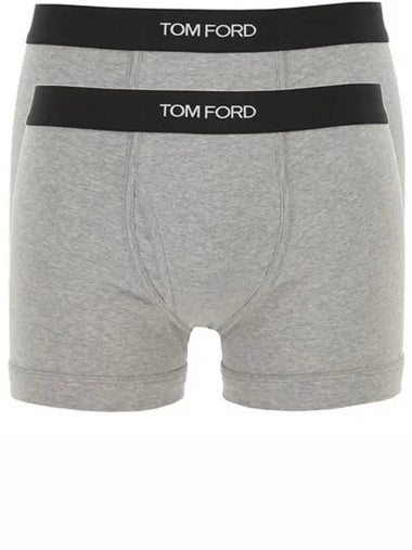 Men's Band Cotton Boxer Briefs 2 Pack Grey - TOM FORD - BALAAN 1