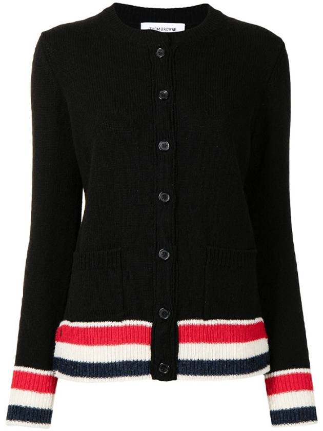 striped wool cardigan - THOM BROWNE - BALAAN.