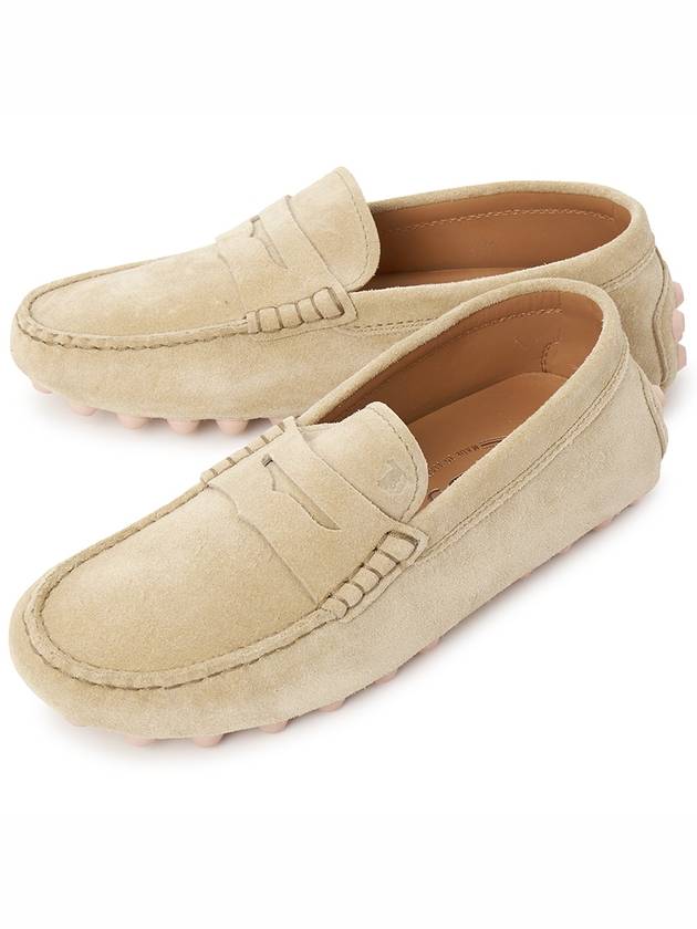 Gommino Bubble Suede Driving Shoes Beige - TOD'S - BALAAN 3