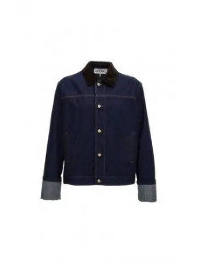 men's jumper jacket Fisherman turn up jacket in denim H526Y13X11 5820 Fisherman turn up denim - LOEWE - BALAAN 2