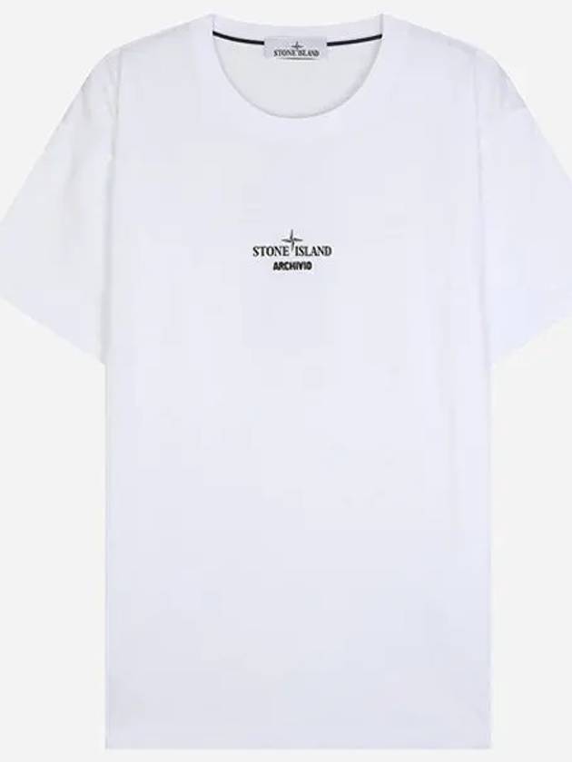 Archivio Cotton Short Sleeve T Shirt White - STONE ISLAND - BALAAN 2