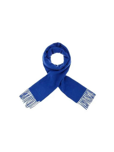 Embroidered logo cashmere scarf blue 270919 - PAUL SMITH - BALAAN 1