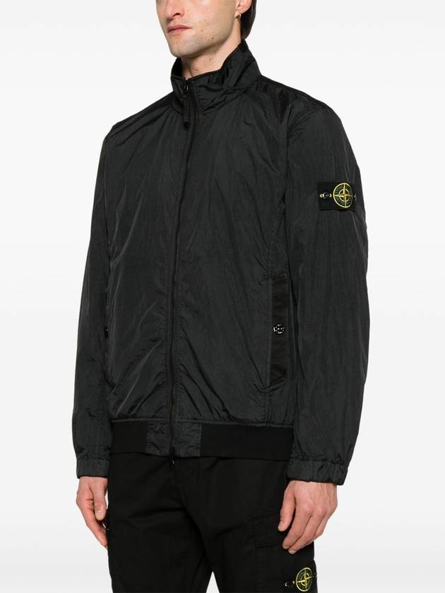 Crinkle Reps Wappen Bomber Jacket Black - STONE ISLAND - BALAAN 4