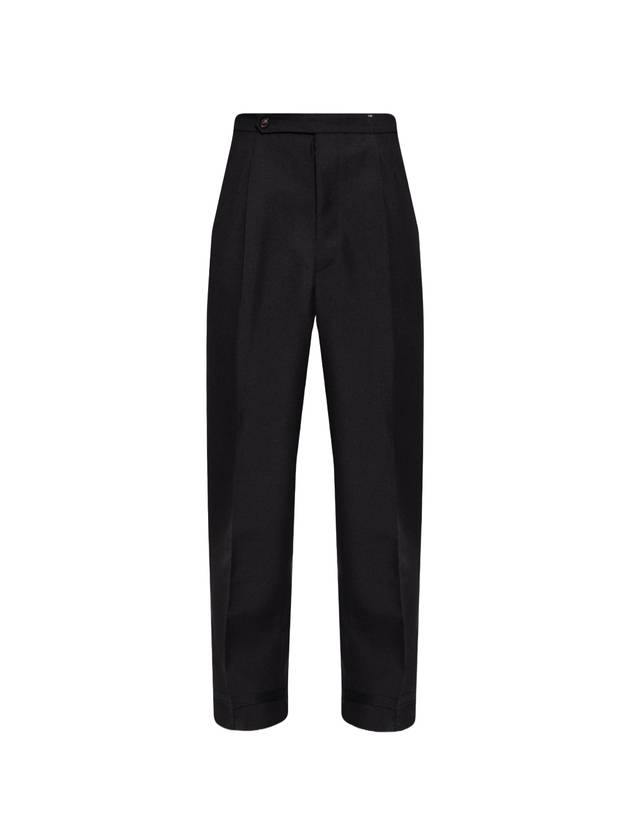 Men's Back Stitch Tailored Mohair Straight Black Pants - MAISON MARGIELA - BALAAN 1