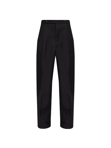 Men's Back Stitch Tailored Mohair Straight Black Pants - MAISON MARGIELA - BALAAN 1