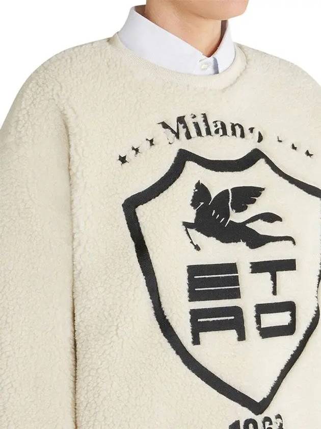 Embroidered Logo Fleece Sweatshirt Beige - ETRO - BALAAN 3