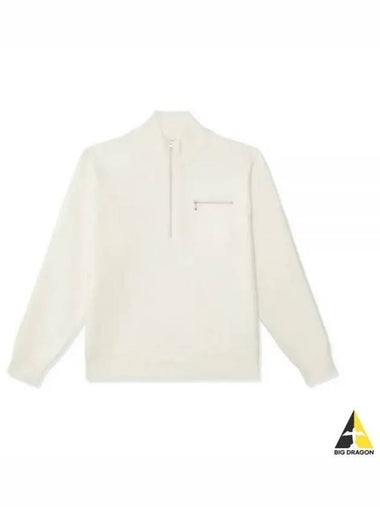 117219 IVORY half zip up mock neck sweater - STUSSY - BALAAN 1