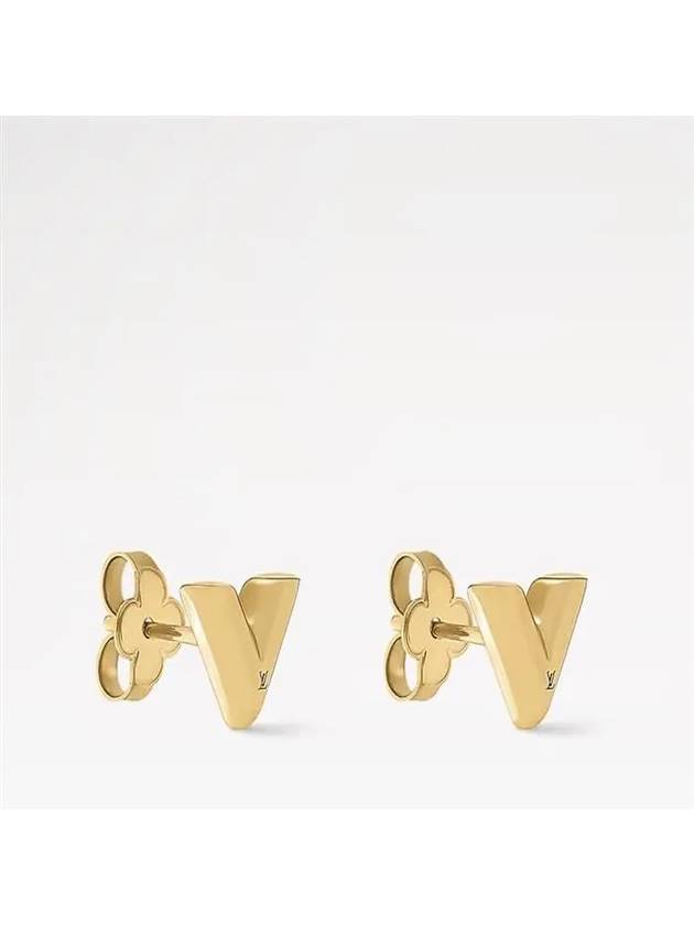 Essential V Stud Earrings Gold - LOUIS VUITTON - BALAAN 3