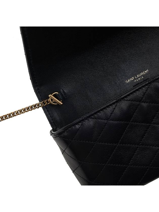 Gaby Chain Quilting Leather Cross Bag Black - SAINT LAURENT - BALAAN 9