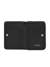 Monogram Zipper Grained Leather Half Wallet Black - SAINT LAURENT - BALAAN 5