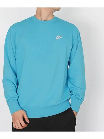 Club French Terry Logo Sweatshirt Blue - NIKE - BALAAN 2