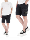 Logo Cotton Slim Cargo Shorts Navy - STONE ISLAND - BALAAN 2