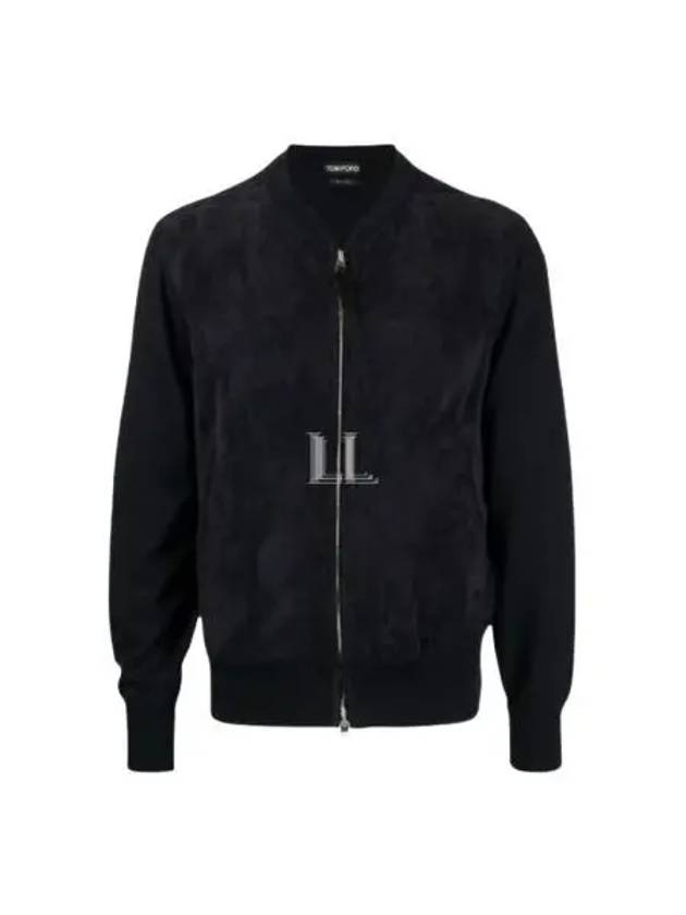 Zip-Up Wool Bomber Jacket Navy - TOM FORD - BALAAN 2