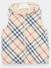 Kids Reversible Check Padded Vest Pale Stone - BURBERRY - BALAAN 4