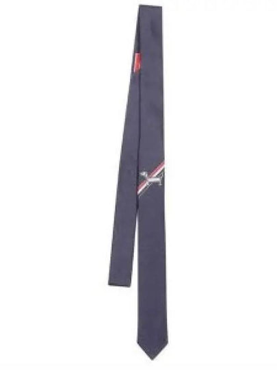 Hector Jacquard Silk Tie Navy - THOM BROWNE - BALAAN 2