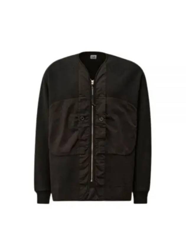 Diagonal Fleece Zip-Up Jacket Black - CP COMPANY - BALAAN 2