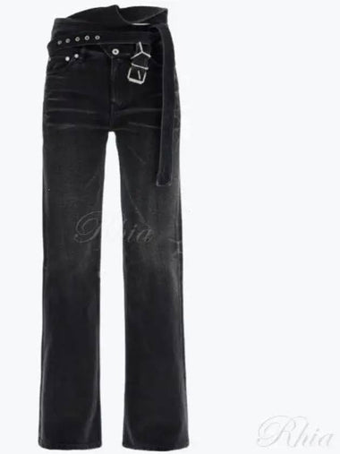 Y Project Logo Buckle Flare Denim Pants 107PA006 Fade Black - Y/PROJECT - BALAAN 1