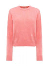 Embroidered Logo Crew Neck Cashmere Knit Top Pink - SPORTY & RICH - BALAAN 2