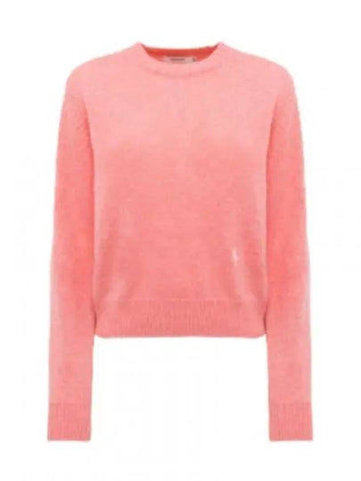 Embroidered Logo Crew Neck Cashmere Knit Top Pink - SPORTY & RICH - BALAAN 2