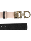 Reversible Gancini Leather Belt Black Macadamia - SALVATORE FERRAGAMO - BALAAN 4