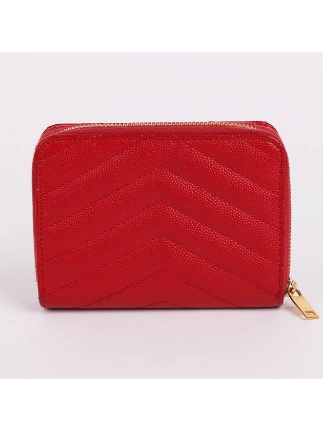 YSL gold plated red women s wallet 403723 - SAINT LAURENT - BALAAN 4