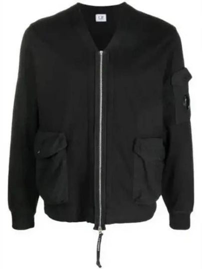 Men's Logo Patch Zip-Up Jacket Black - CP COMPANY - BALAAN 2