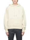 Big Heart Logo Heavy Loopback Organic Cotton Fleece Hoodie Beige - AMI - BALAAN 2