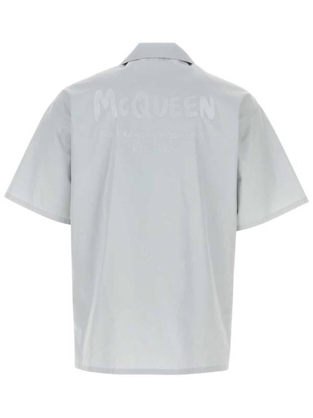 Graffiti Print Vacation Short Sleeve Shirt Grey - ALEXANDER MCQUEEN - BALAAN 3