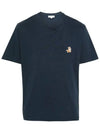 Speedy Fox Patch Comfort Short Sleeve T-Shirt Ink Blue - MAISON KITSUNE - BALAAN 3