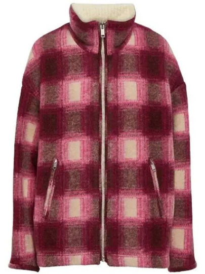 Giovany Check Zip-Up Jacket Pink - ISABEL MARANT - BALAAN 2