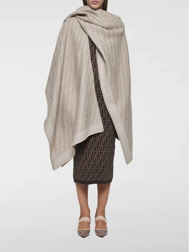 Wool Cashmere Poncho Beige - FENDI - BALAAN 2