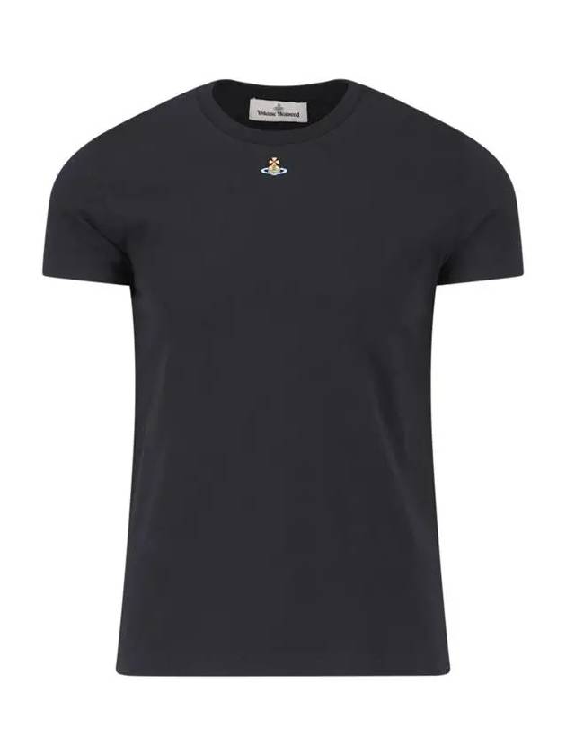 Embroided ORB Peru Short Sleeve T-Shirt Black - VIVIENNE WESTWOOD - BALAAN 3