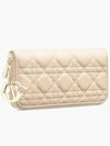 Lady Voyager Cannage Lambskin Long Wallet Sand - DIOR - BALAAN 3