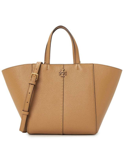 McGraw Carryall Double T Leather Tote Bag Brown - TORY BURCH - BALAAN 2