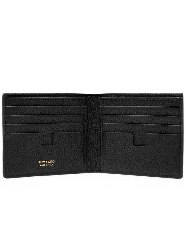 Men's T-Line Small Grain Leather Half Wallet Black - TOM FORD - BALAAN 3