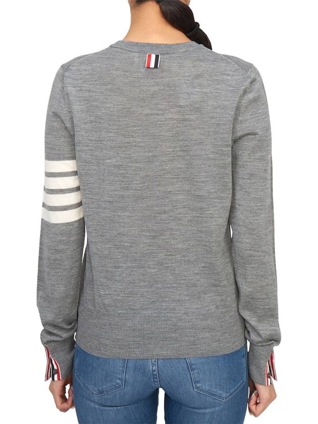 4-Bar Merino Jumper Wool Knit Top Light Grey - THOM BROWNE - BALAAN 4