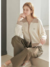 Pudding wool collar knit zipup cream - MICANE - BALAAN 1