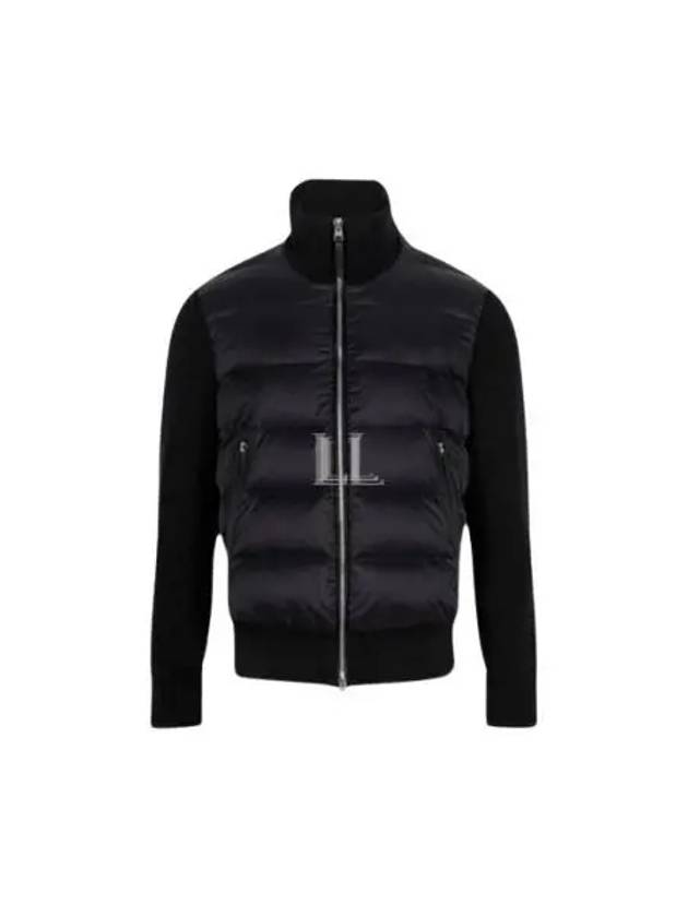 Padded Panel Knit Zip-Up Jacket Black - TOM FORD - BALAAN 2