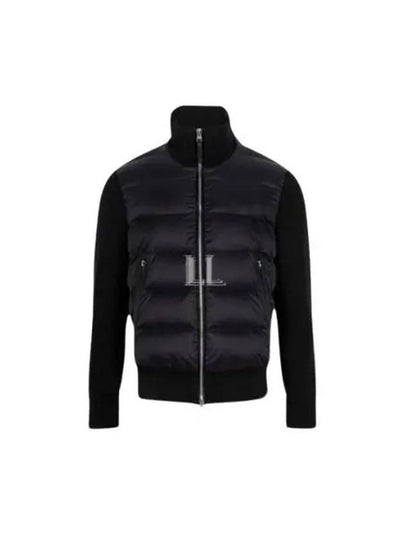 Padded Panel Knit Zip-Up Jacket Black - TOM FORD - BALAAN 2